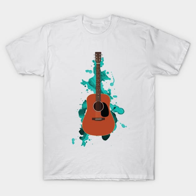 Dreadnought Style Acoustic Guitar All Mahogany T-Shirt by nightsworthy